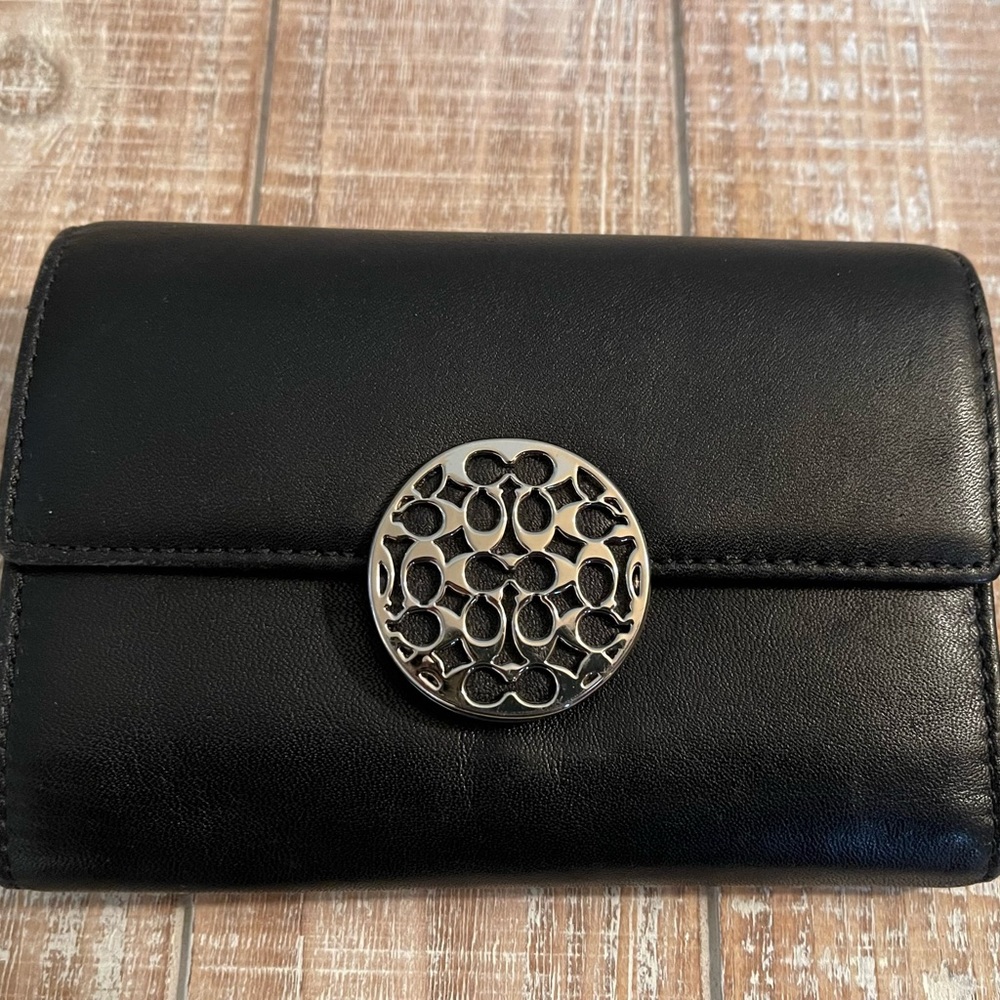 Authentic Coach Black Leather Wallet